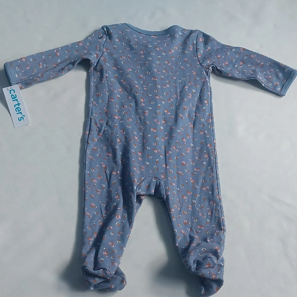 Carter's Blue Cozy Footie‎ One Piece 9 Months